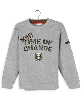 Time Of Change patch adorned boy's cotton piqué sweatshirt DOLCE & GABBANA