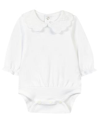 Long-sleeved baby body with embroidered collar TARTINE ET CHOCOLAT