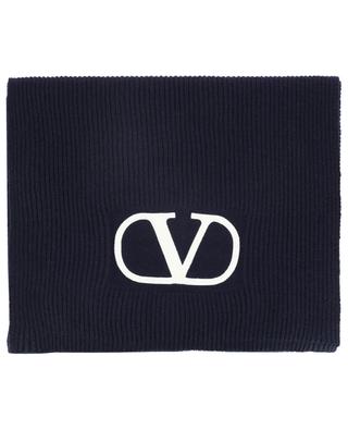 VLogo Signature virgin wool rib knit scarf VALENTINO
