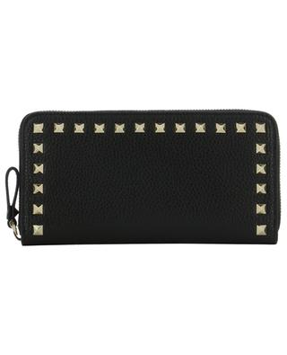 Lange Brieftasche mit Reissverschluss aus genarbtem Leder Rockstud VALENTINO