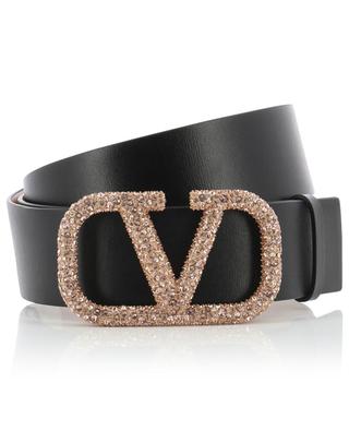 VLogo Signature reversible leather belt with cristals VALENTINO