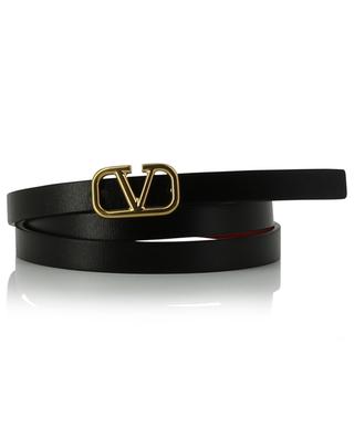 Signature VLogo reversible thin leather belt - 1 cm VALENTINO