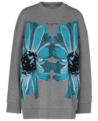 Floral Embroidered organic cotton oversize crewneck sweatshirt STELLA MCCARTNEY