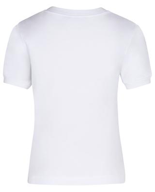 Tailliertes T-Shirt mit kurzen Ärmeln und Kristall-DG DOLCE & GABBANA