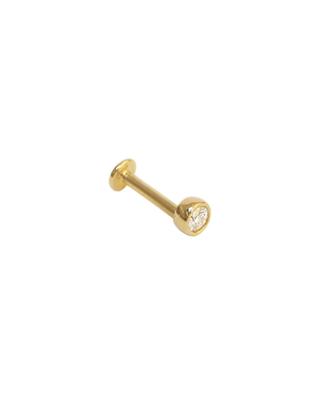 Solitaire ear piercing in yellow gold and diamond AVINAS