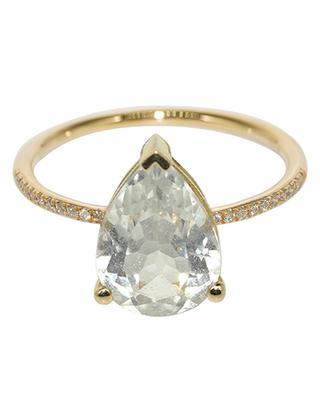 Poire topaz and yellow gold ring PERSEE