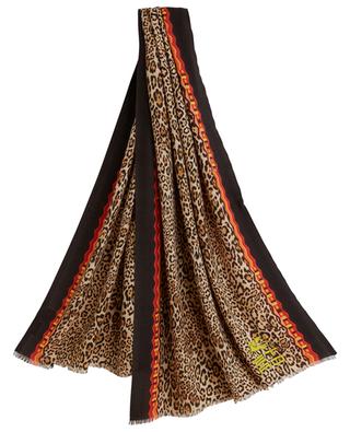 Shaal-Nur leopard print cashmere and silk scarf ETRO