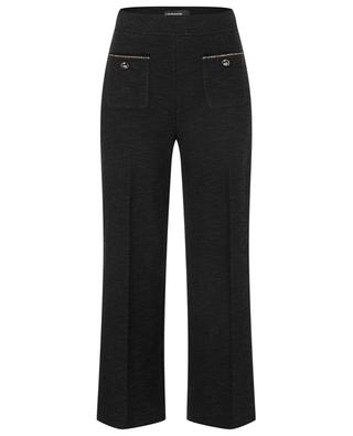 Cameron cropped wide-leg high-rise tweed trousers CAMBIO