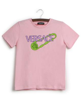 T-shirt fille à manches courtes imprimé Medusa Pin VERSACE