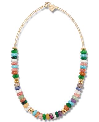 Halskette aus Halbedelsteinperlen Oasis Rainbow - 46 cm SAONA