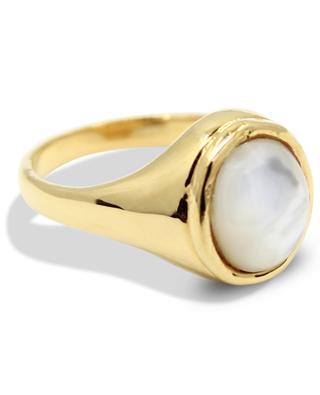 Juliette gold plated mother-of-pearl adorned ring BY ALONA