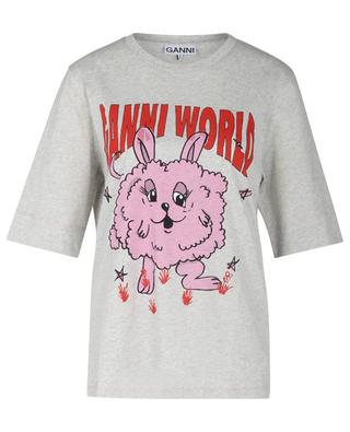 Bedrucktes Kurzarm-T-Shirt Bunny GANNI