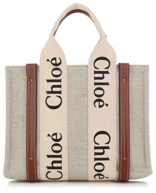 Woody Small canvas and leather tote bag CHLOE