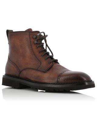 Lined grained leather lace-up ankle boots BARRETT