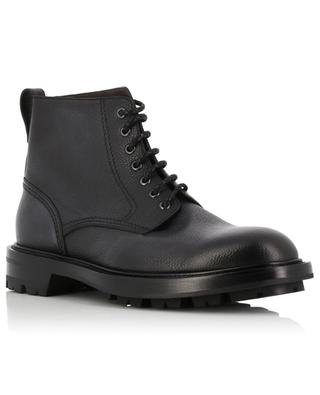 Grained leather lace-up ankle boots BARRETT