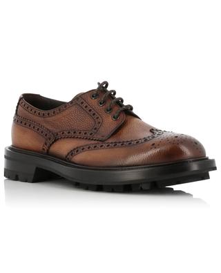 Grained leather derby shoes with perforations BARRETT