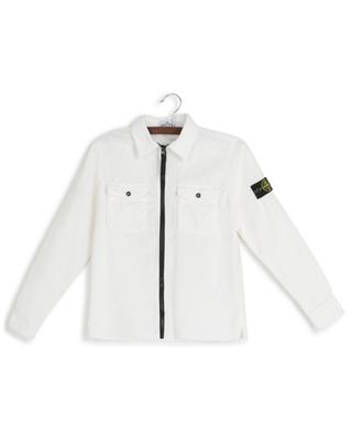 Full-zip boy's corduroy shirt jacket STONE ISLAND JUNIOR