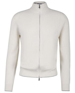 Cashmere zip-up stand-up collar cardigan FEDELI