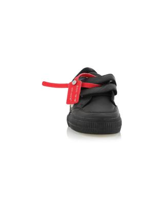Niedrige Jungen-Sneakers aus genarbtem Leder Velcro Vulcanized OFF WHITE