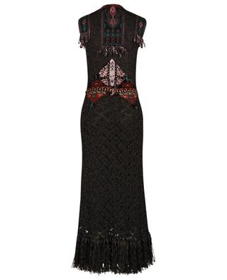 Patch and lurex adorned long knit dress ETRO