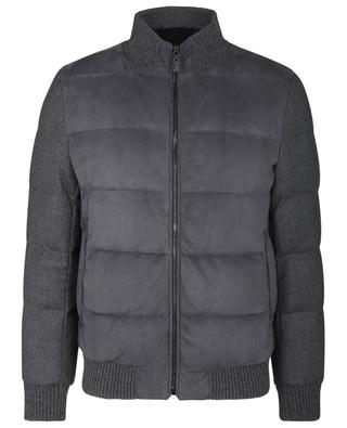 Wool and suede lightweight down jacket GIMO'S