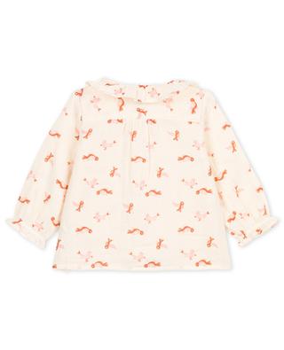 Bird printed baby cotton gauze blouse PETIT BATEAU