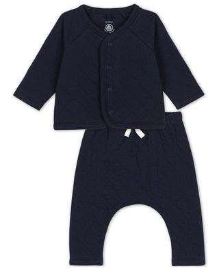 Quilted cardigan and trousers baby set PETIT BATEAU
