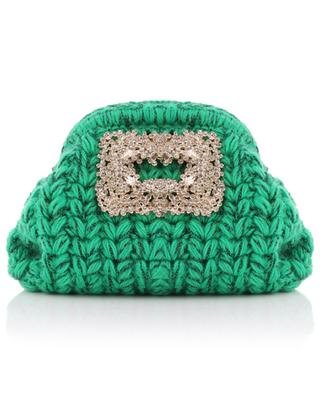 Mama knit lurex embellished clutch GEDEBE