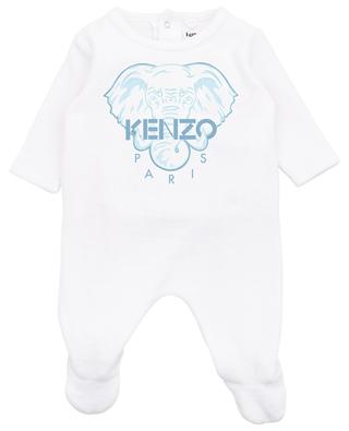 Elefant embroidered baby velvet all-in-one KENZO