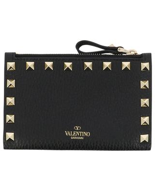 Kompakte Brieftasche aus genarbtem Leder Rockstud VALENTINO