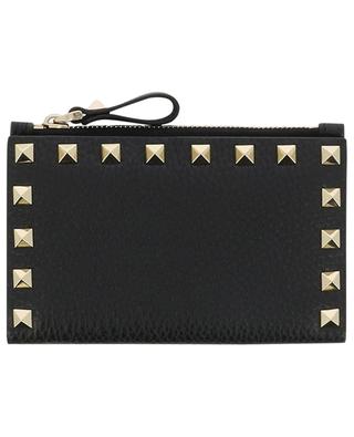 Kompakte Brieftasche aus genarbtem Leder Rockstud VALENTINO
