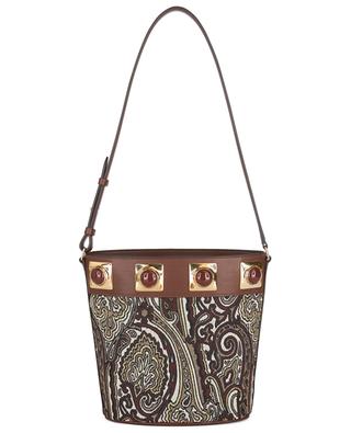 Crown Me jacquard and leather bucket bag ETRO