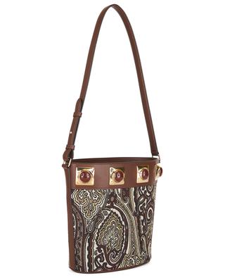 Crown Me jacquard and leather bucket bag ETRO