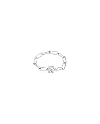Le Cube white gold and diamond chain ring DINH VAN