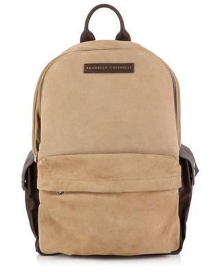Grained suede and buffalo leather backpack BRUNELLO CUCINELLI