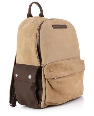 Grained suede and buffalo leather backpack BRUNELLO CUCINELLI