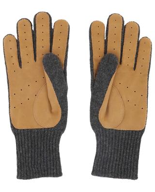 Cashmere knit gloves with suede palm BRUNELLO CUCINELLI