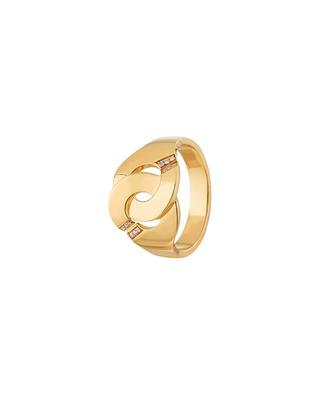 Menottes R12 yellow gold and diamond ring DINH VAN
