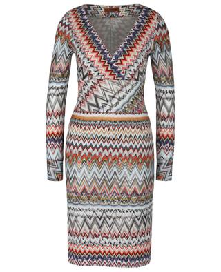 Herringbone knit fitted cache-coeur dress MISSONI