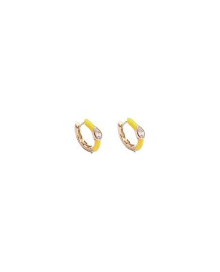 Palm Beach zircon clad enamelled golden hoop earrings AVINAS