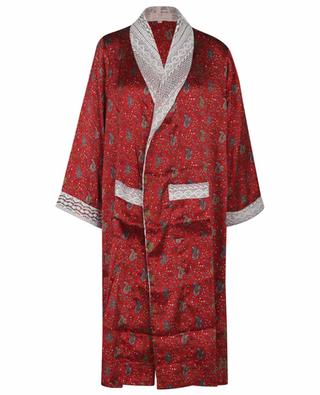 Kimono long en satin et dentelle CAROLINE DE BENOIST