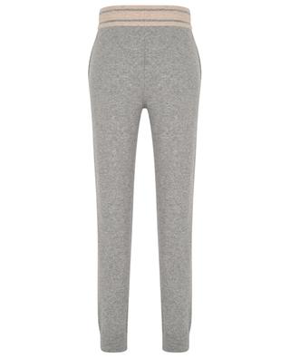 Knit jogging trousers in organic cashmere with contrast stripes BONGENIE GRIEDER