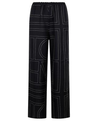 PJ monogrammed wide-leg silk trousers TOTEME