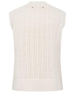 Gwendoline tweed effect openwork knit sleeveless jumper GOLDEN GOOSE