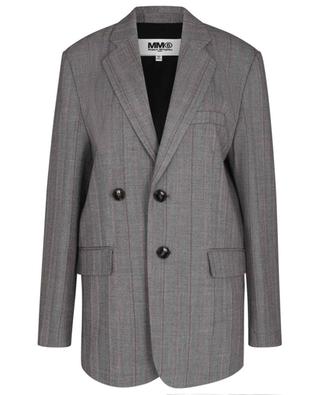 Pinstripe oversize blazer with off-set buttoning MM6