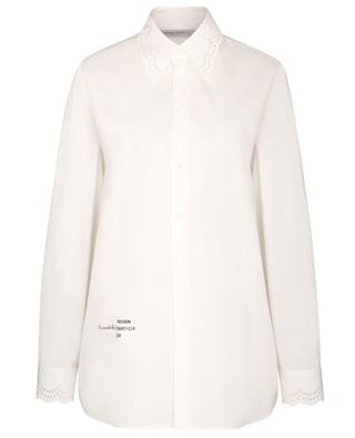Cotton long-sleeved shirt with laser-cut detailing MM6