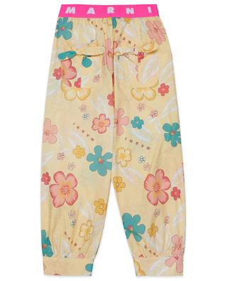 Floral poplin girl's trousers MARNI