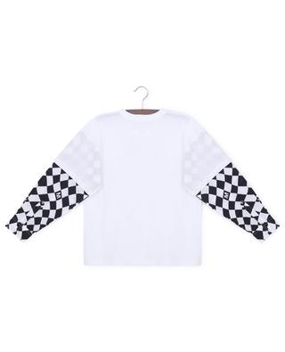 MM6 Checkerboard boy's bi-material T-shirt MM6 MAISON MARGIELA