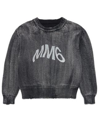 Pullover mit Rundhalsausschnitt aus Baumwollmischung für Jungen MM6 MM6 MAISON MARGIELA