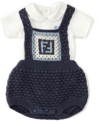 FF baby bodysuit and dungarees set FENDI